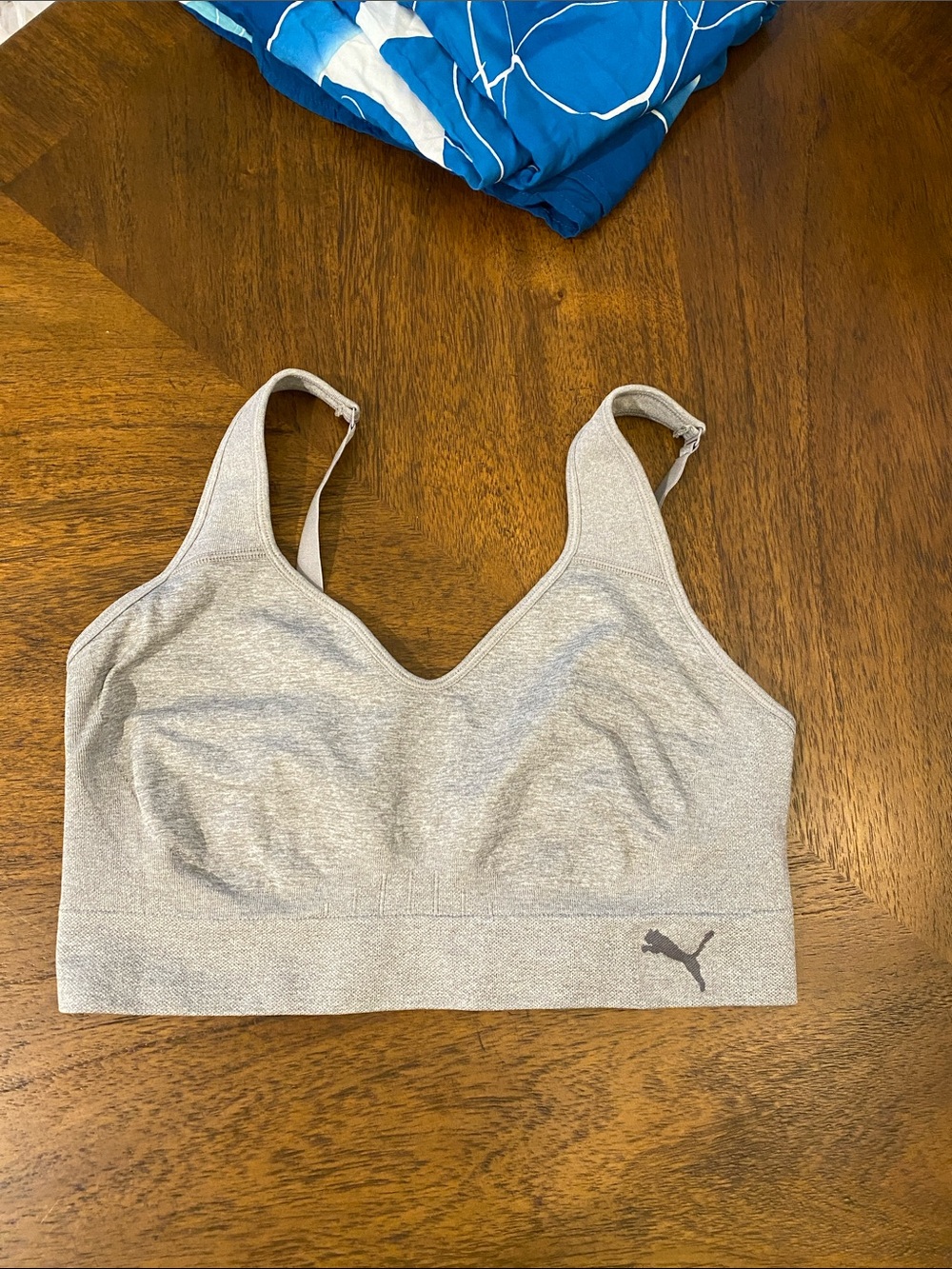 Puma Heather Gray Seamless Wireless Sports Bra Top